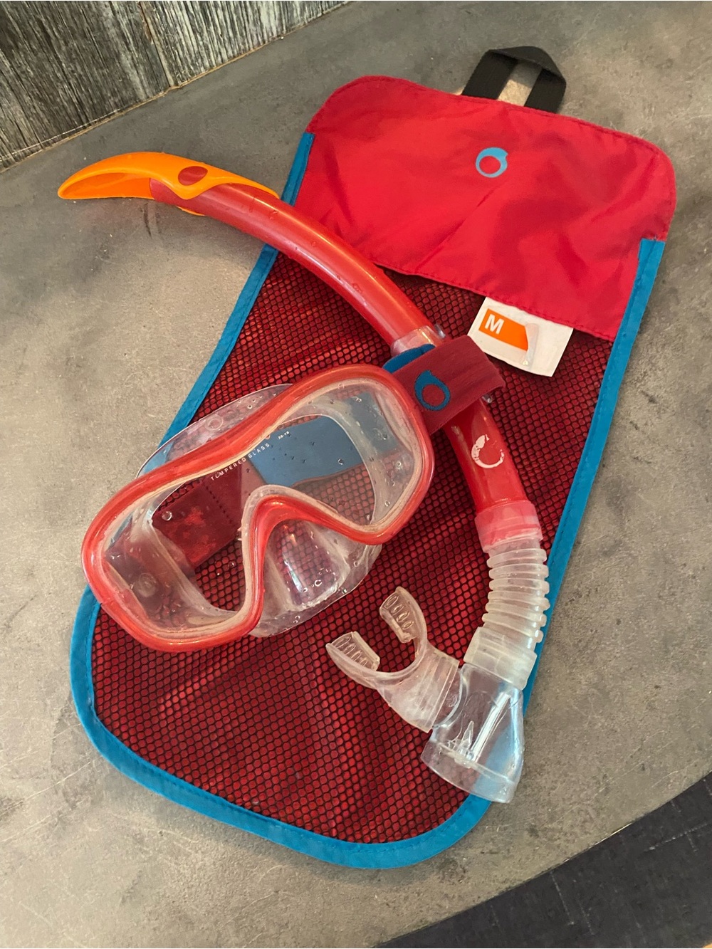Kids Red Snorkel Mask and Snorkel Set by